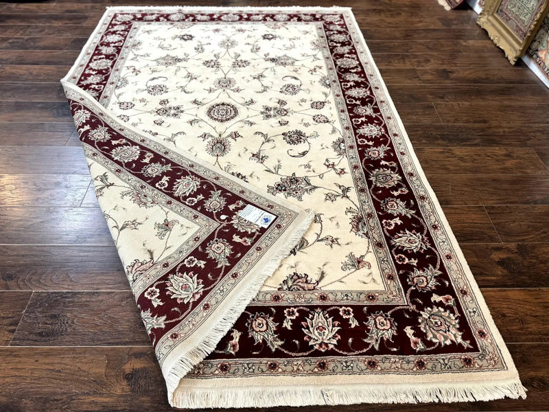 Ivory and Burgundy Pak Persian Rug 6x9 by Jewel Rugs