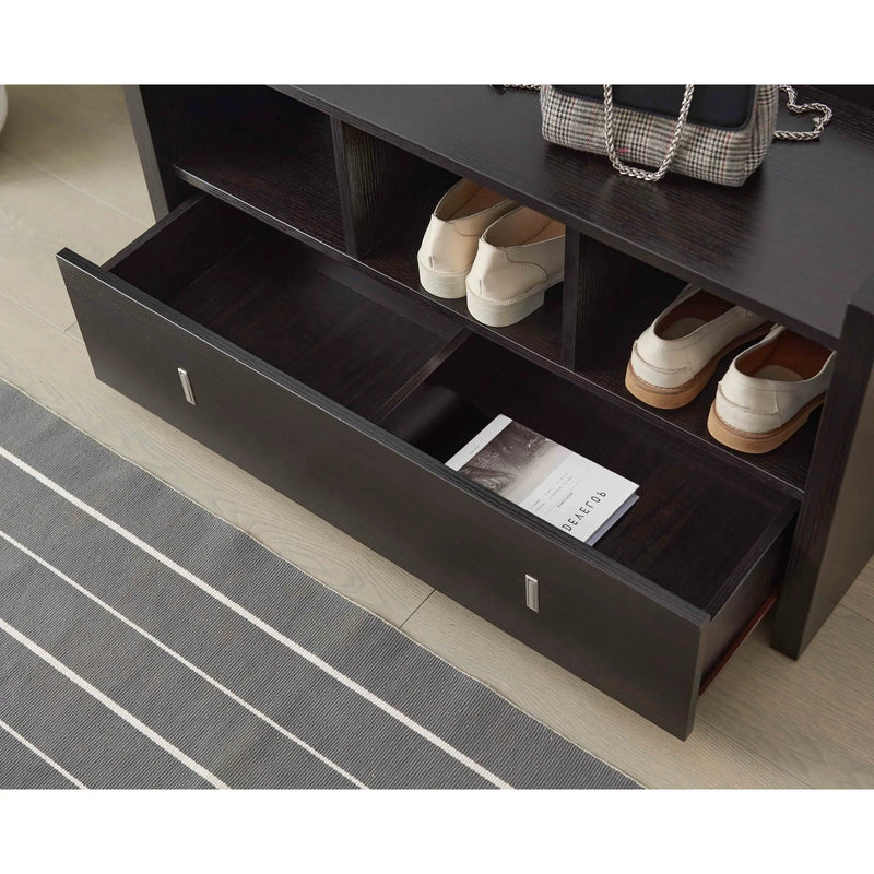 Shoe Entry Bench With Three Shelves, One Drawer With Divided Compartment by Unique Piece Furniture