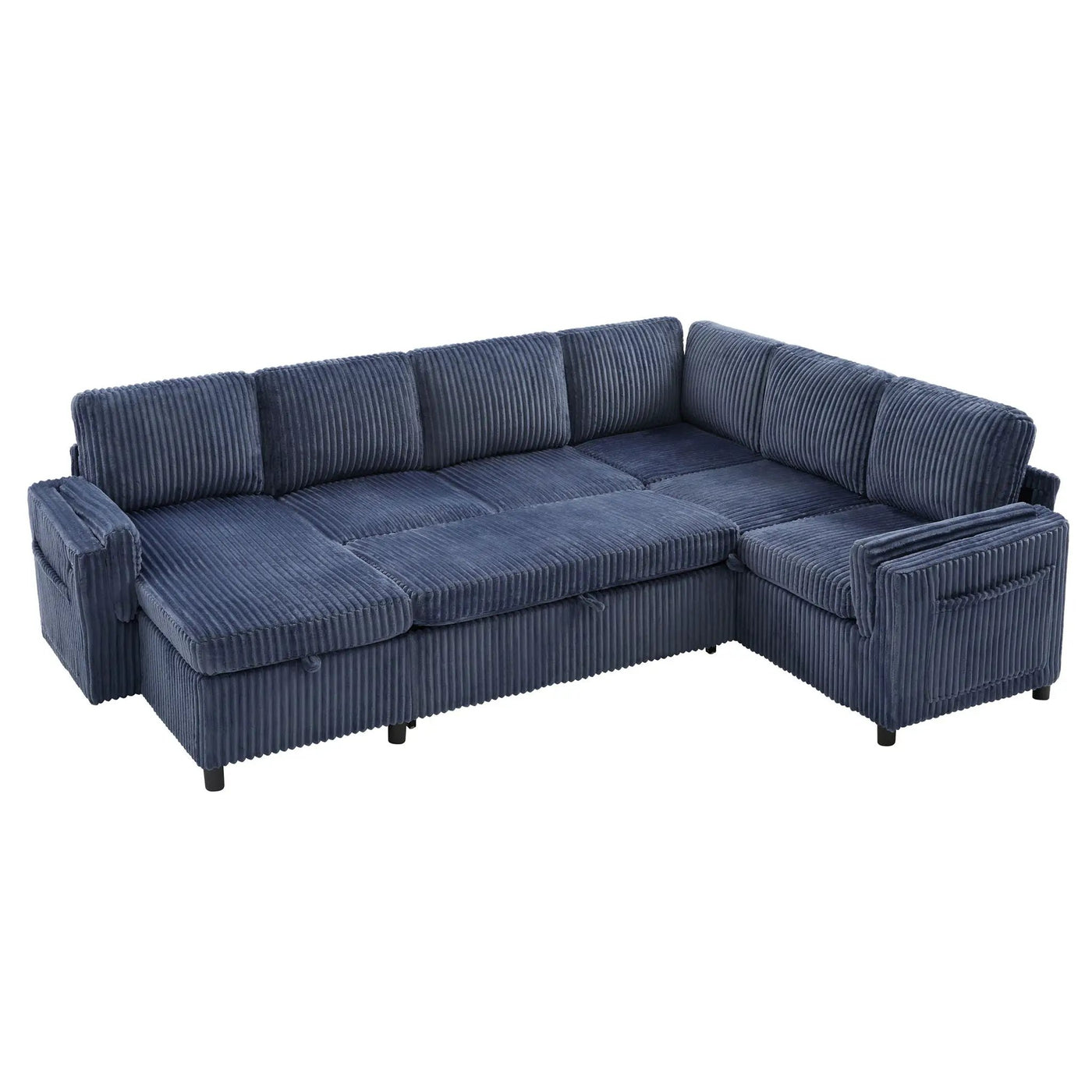 Convertible U-Shaped Sectional Sofa Bed With USB Ports And Storage by HouseOfZazla