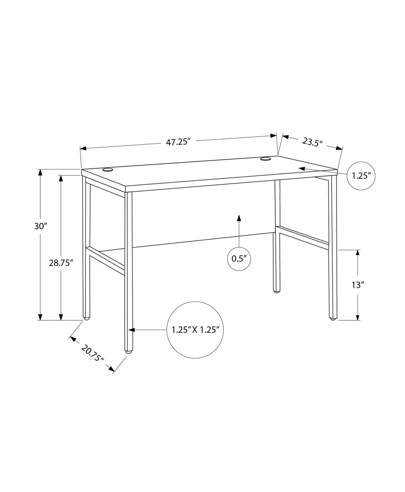 Computer Desk, Home Office, Commercial Grade, Contemporary & Modern by HouseOfZazla