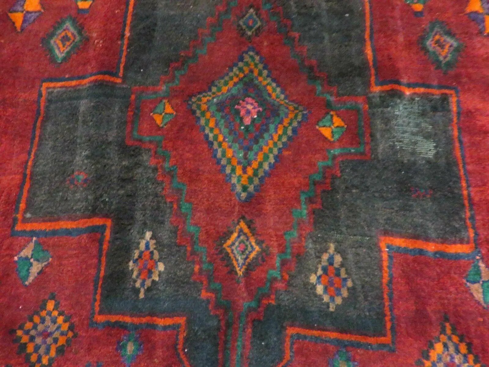 4' X 8' Antique Handmade India Geometric Oriental Wool Rug Veg Dyes Nice by Jewel Rugs