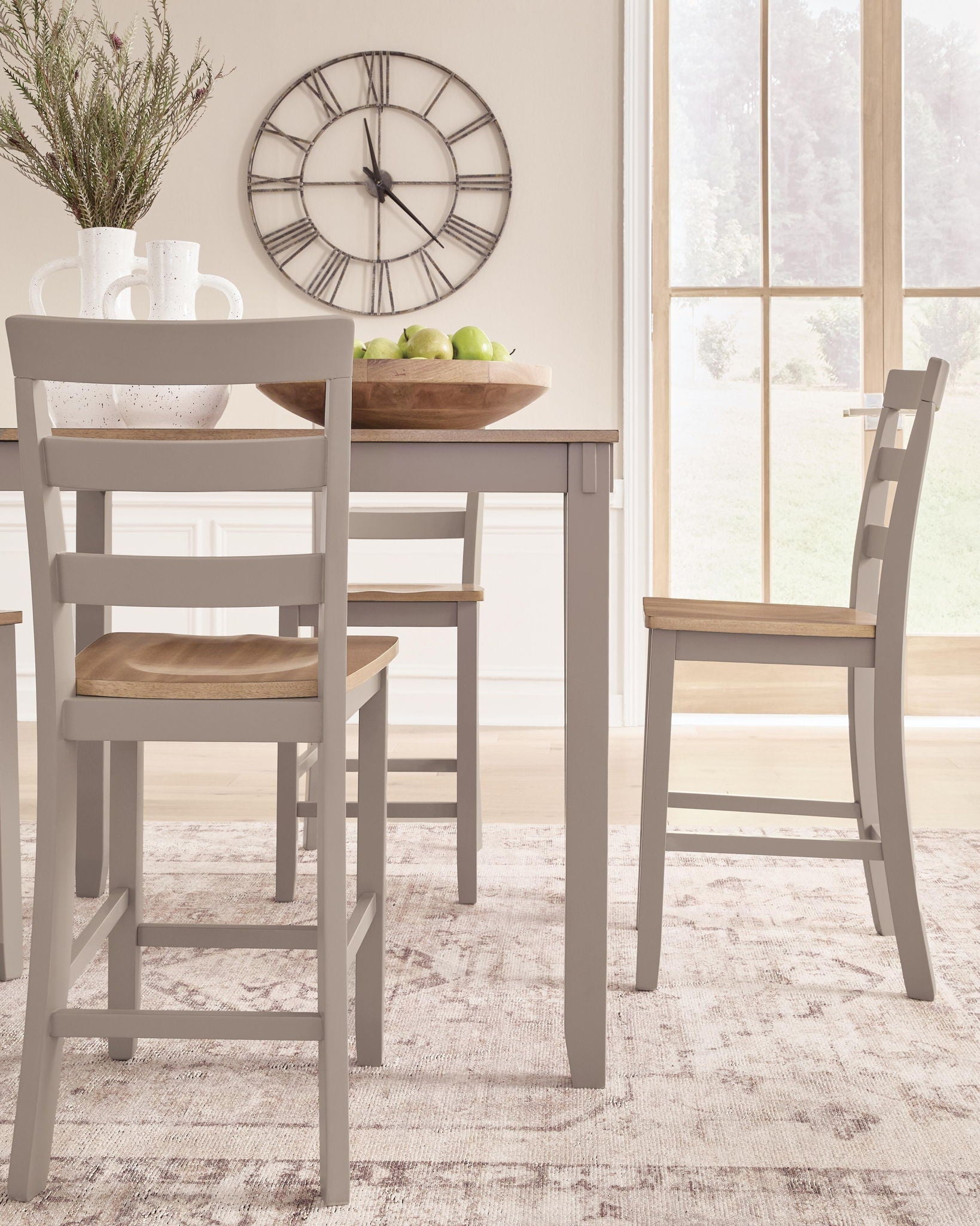 Harperfeld - Dining Room Counter Table Set (Set of 5) - Natural / Gray by Unique Piece Furniture