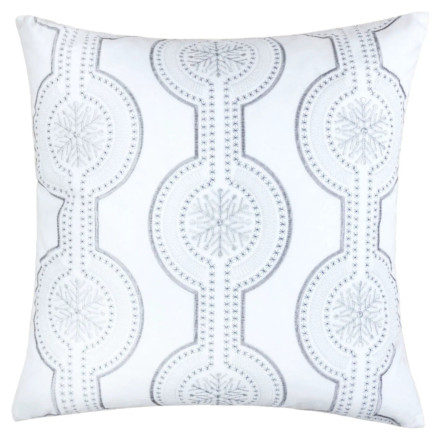 Holiday Throw Pillow With Snowflake Embroidery by HouseOfZazla