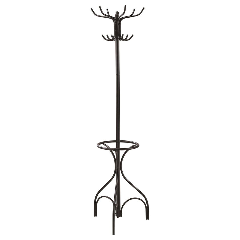 12 Hook Coat Rack With Umbrella Holder - Black by HouseOfZazla