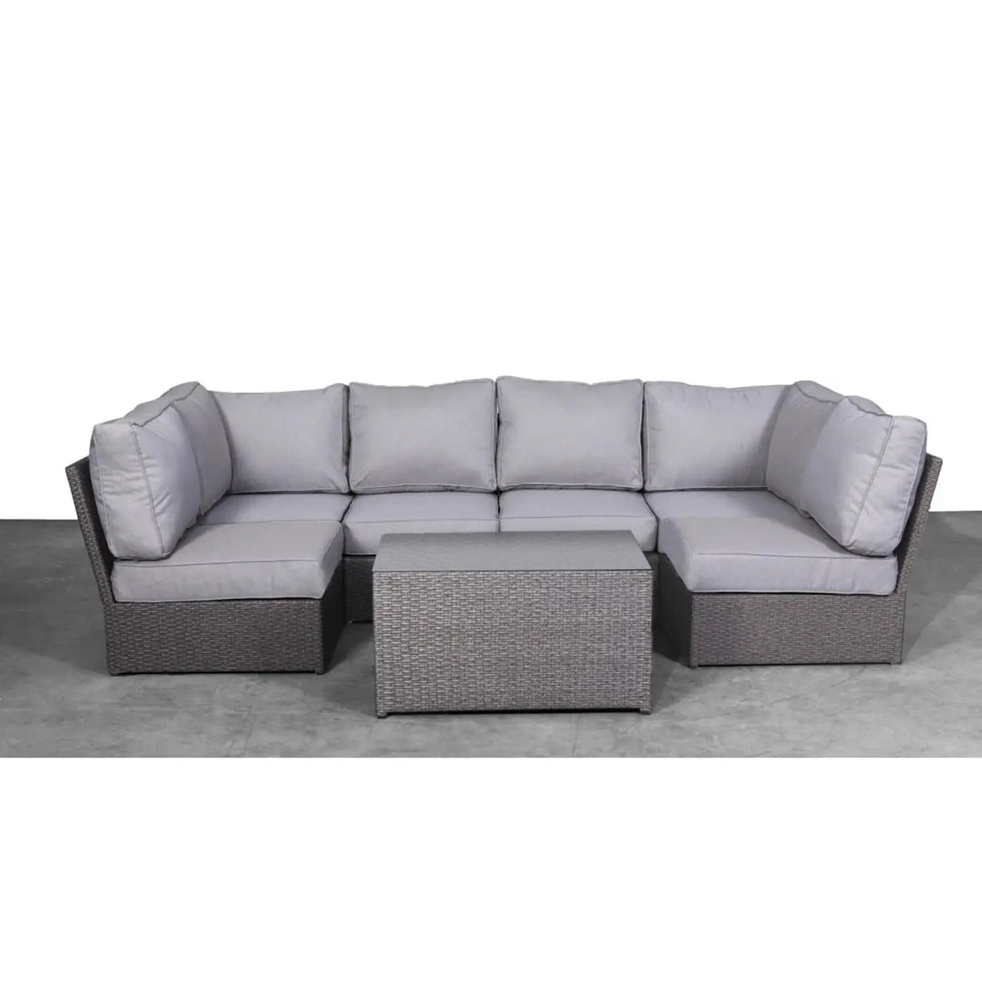 Comfortable Modern Patio Rattan Sectional Set With Cushions by Unique Piece Furniture