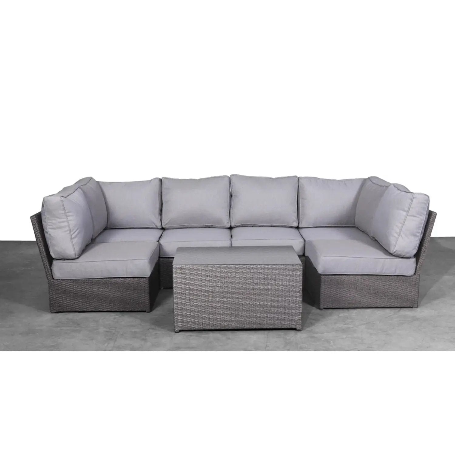 Comfortable Modern Patio Rattan Sectional Set With Cushions by HouseOfZazla