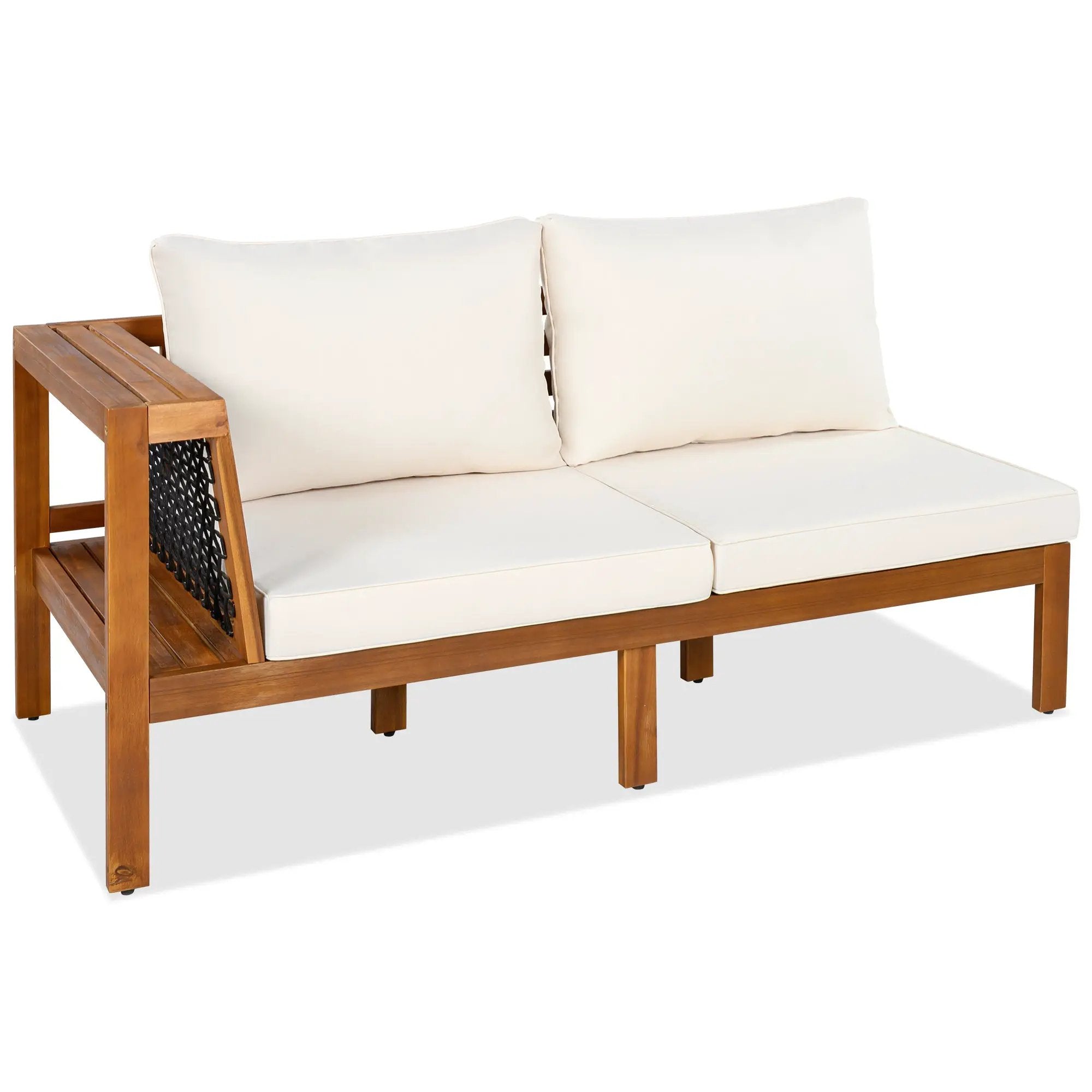GO 4 Pieces Outdoor Acacia Wood Sofa Set with Coffee Table by HouseOfZazla