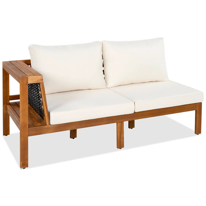 GO 4 Pieces Outdoor Acacia Wood Sofa Set with Coffee Table by HouseOfZazla