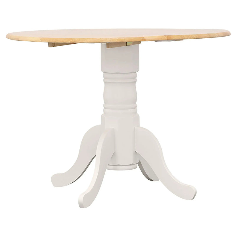 Allison Round 40-inch Drop Leaf Extension Dining Table White by Unique Piece Furniture