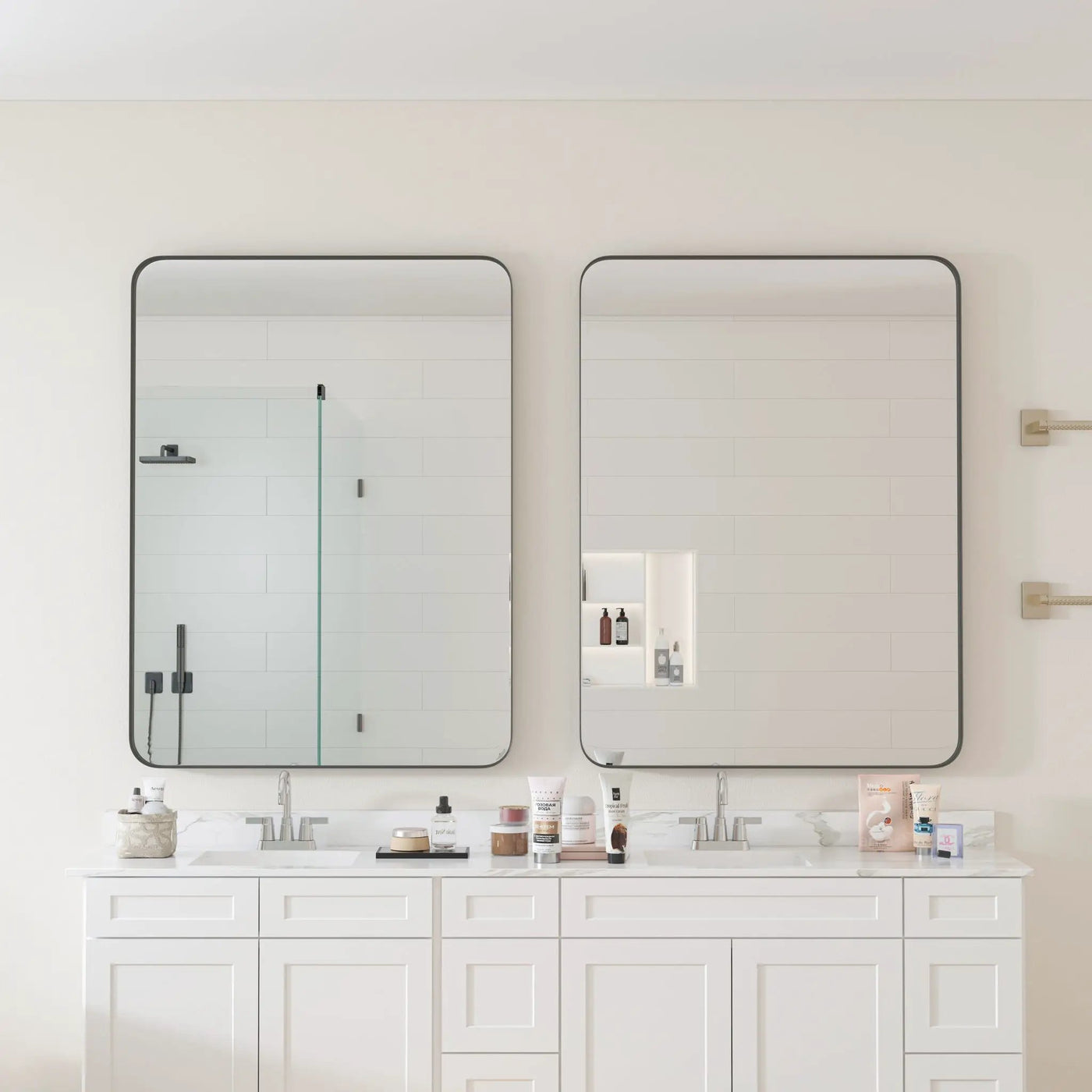 Wall Mirror Rectangular Mirror Metal Framed Mirror Vanity Mirror Dressing Mirror, For Bathroom, Living Room, Bedroom by HouseOfZazla