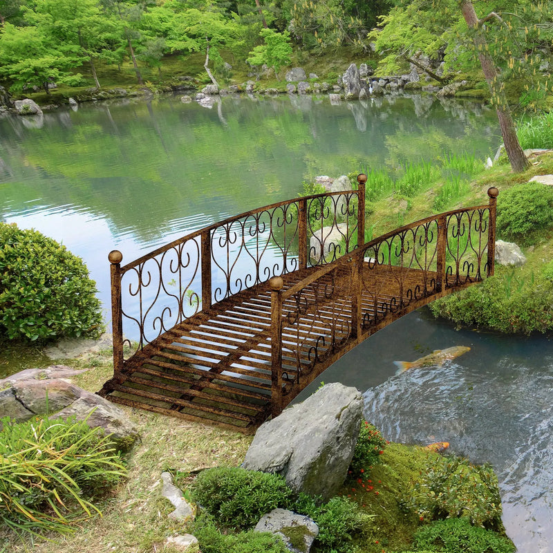 Outsunny 7' Metal Arch Garden Bridge with Safety Siderails by HouseOfZazla