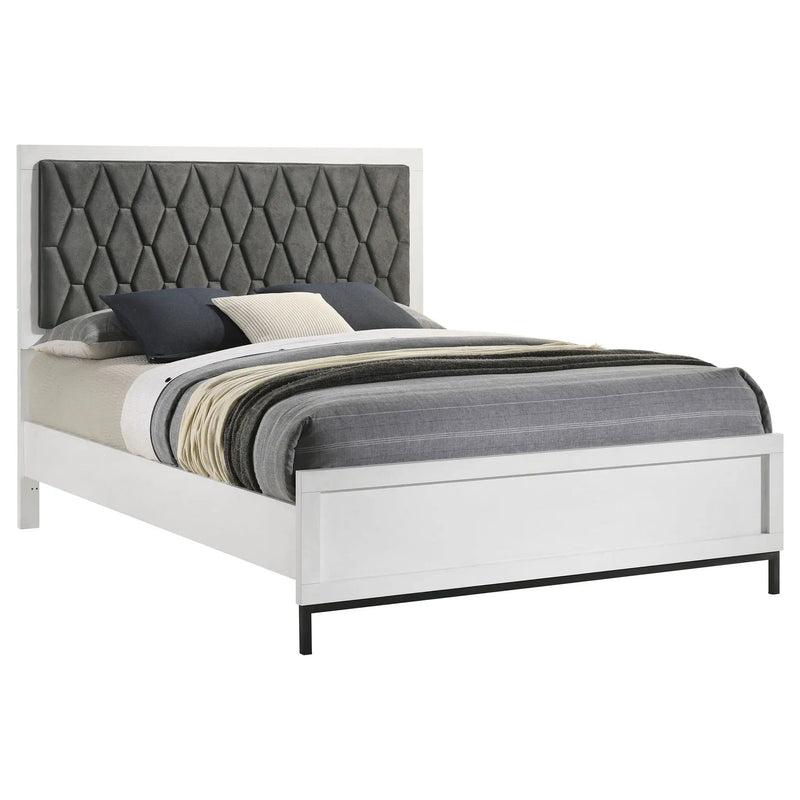 Sonora Queen Upholstered Panel Bed White by Unique Piece Furniture