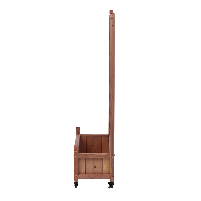 Raised Garden Bed With Trellis 2 Pack, Outdoor Planter Box & Plant Stand With Climbing Racks - Brown by HouseOfZazla