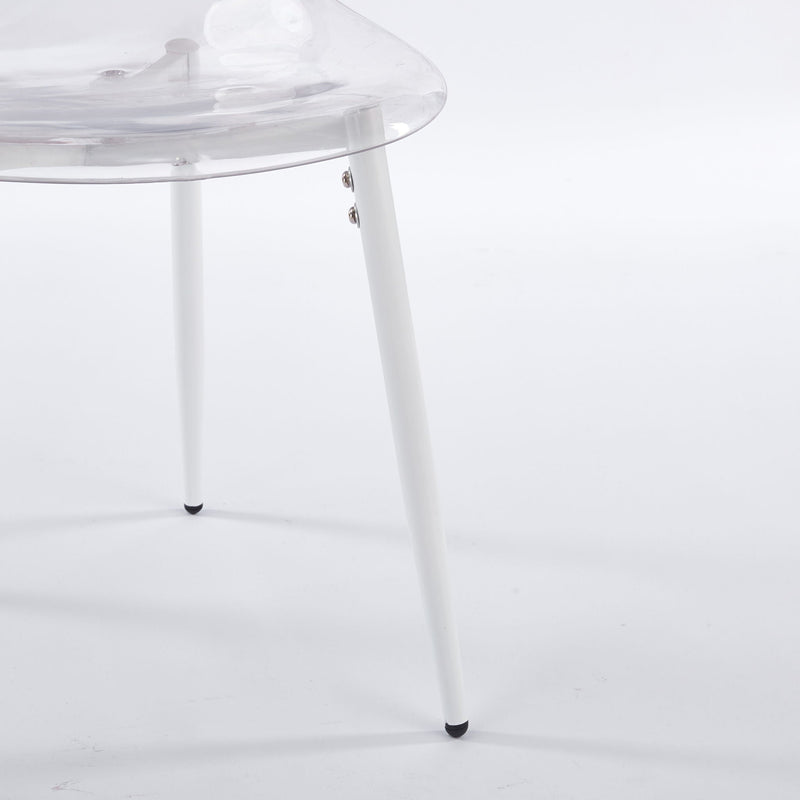Transparent Dining Chair Set with Contemporary Shell - Matte White, photo 5 of 7