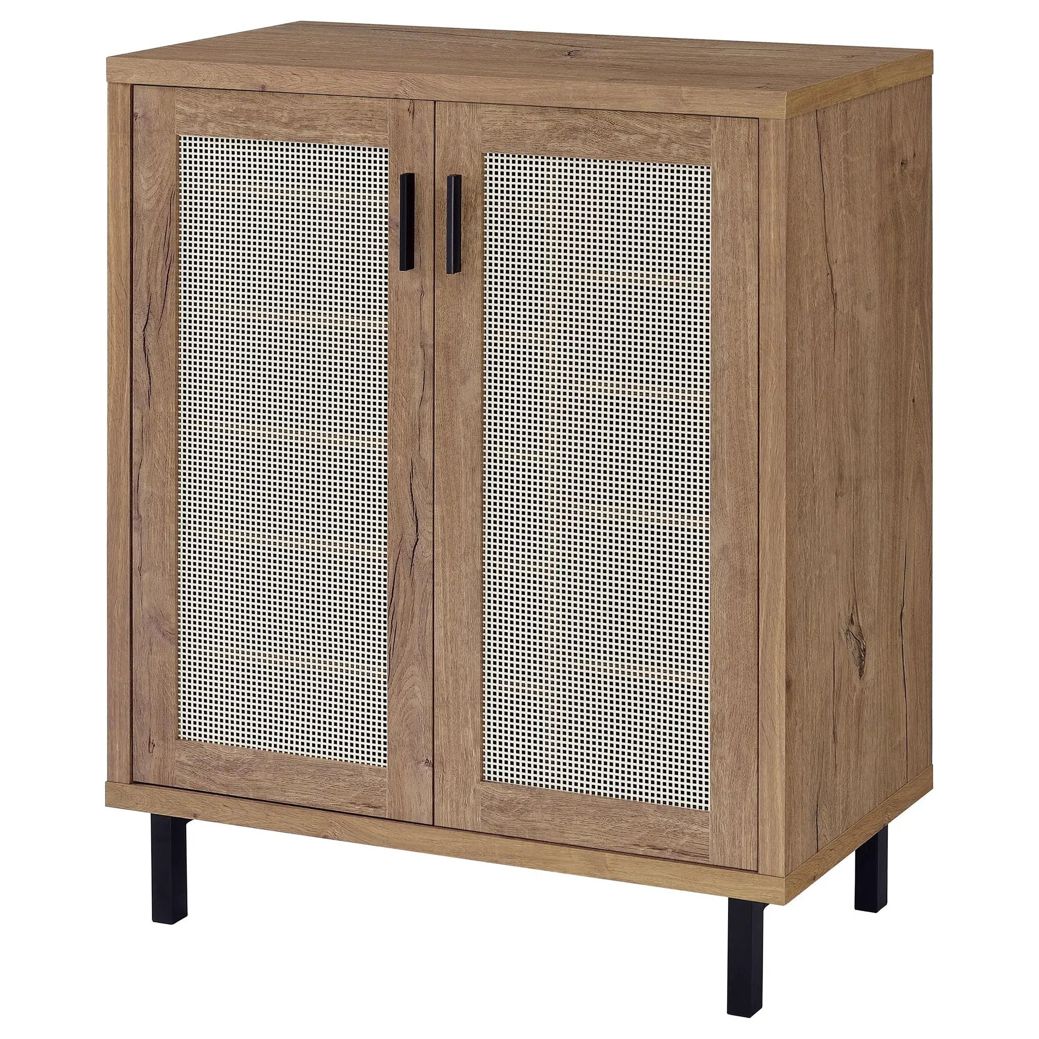 Teller 2-door Shoe Storage Cabinet Natural Oak by Unique Piece Furniture