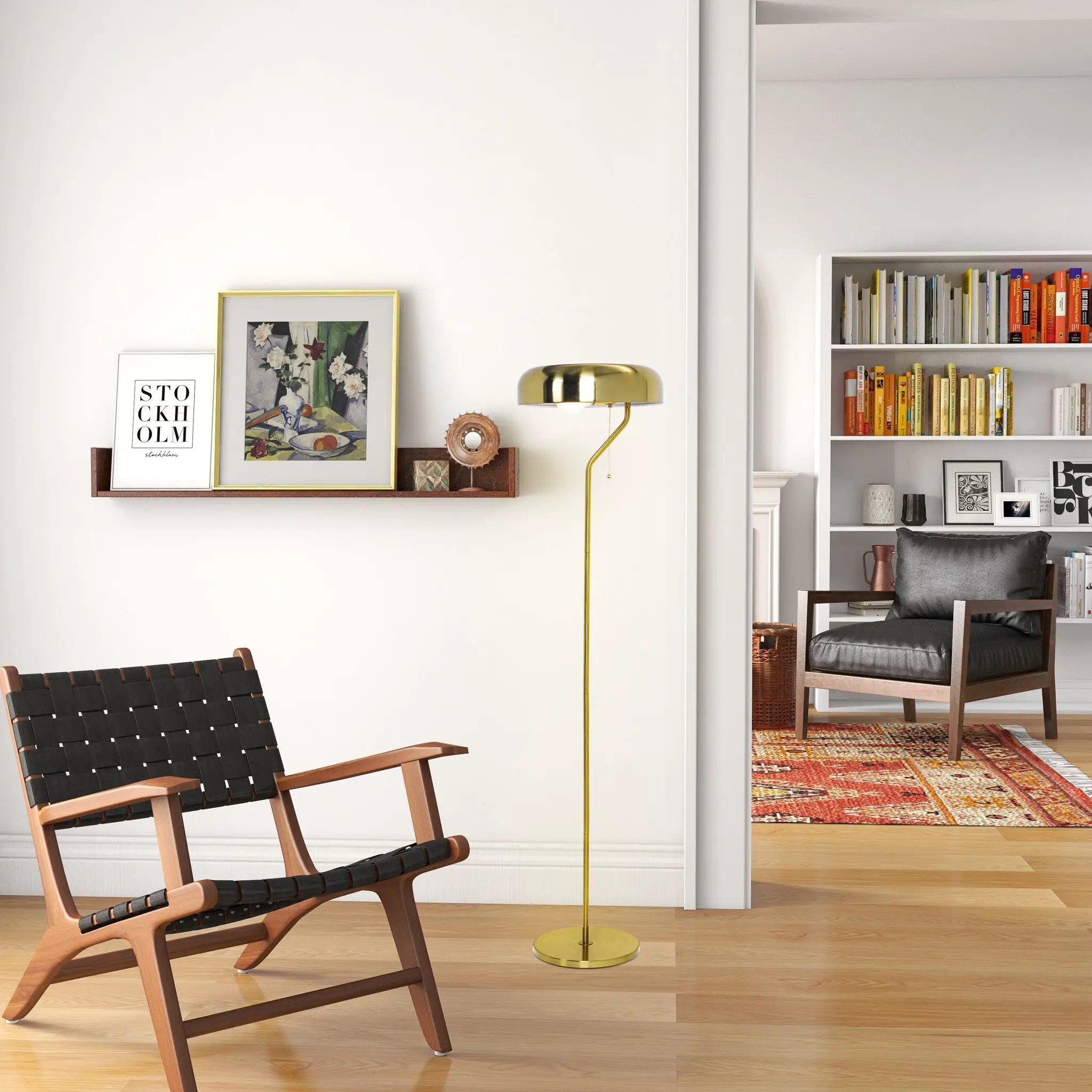 Spectra - Tall Corner Floor Lamp For Living Room - Gold by HouseOfZazla