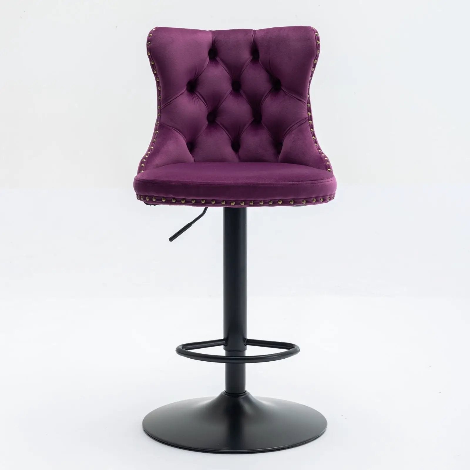 Swivel Barstools Adjusatble Seat Height, Modern Upholstered Bar Stools With Backs Comfortable Tufted For Home Pub And Kitchen Island (Set of 2) by Unique Piece Furniture