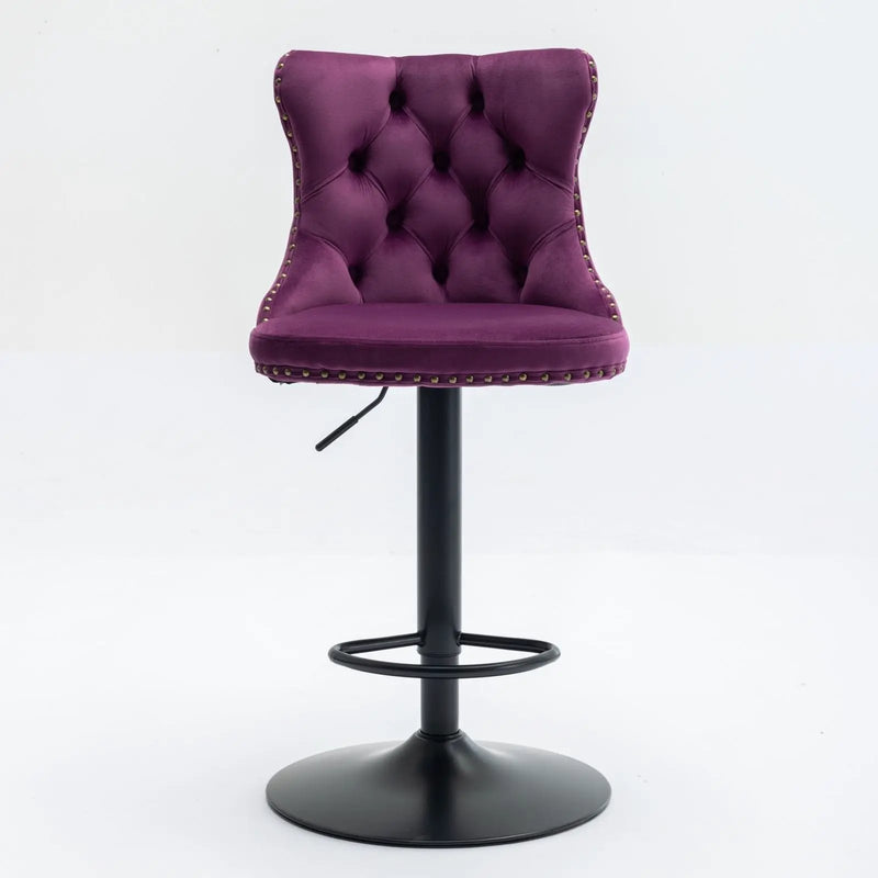 Swivel Barstools Adjusatble Seat Height, Modern Upholstered Bar Stools With Backs Comfortable Tufted For Home Pub And Kitchen Island (Set of 2) by Unique Piece Furniture