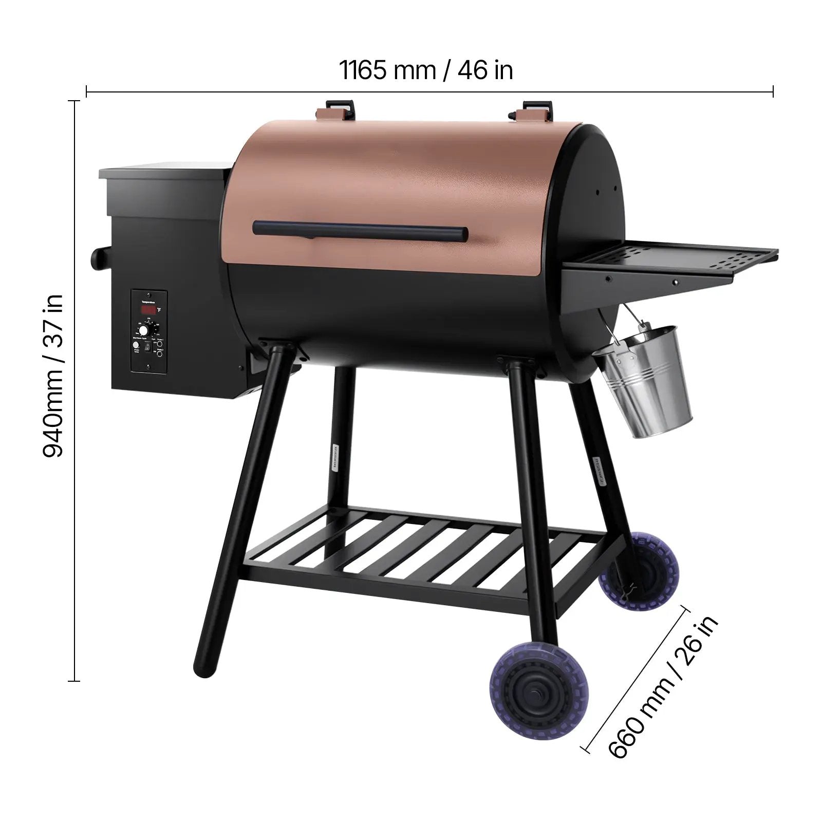 Wood Pellet Grill Smoker Outdoor Electric BBQ Grills 456 Sq.in Cook Area by HouseOfZazla