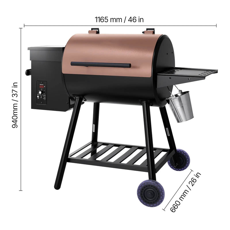 Wood Pellet Grill Smoker Outdoor Electric BBQ Grills 456 Sq.in Cook Area by HouseOfZazla