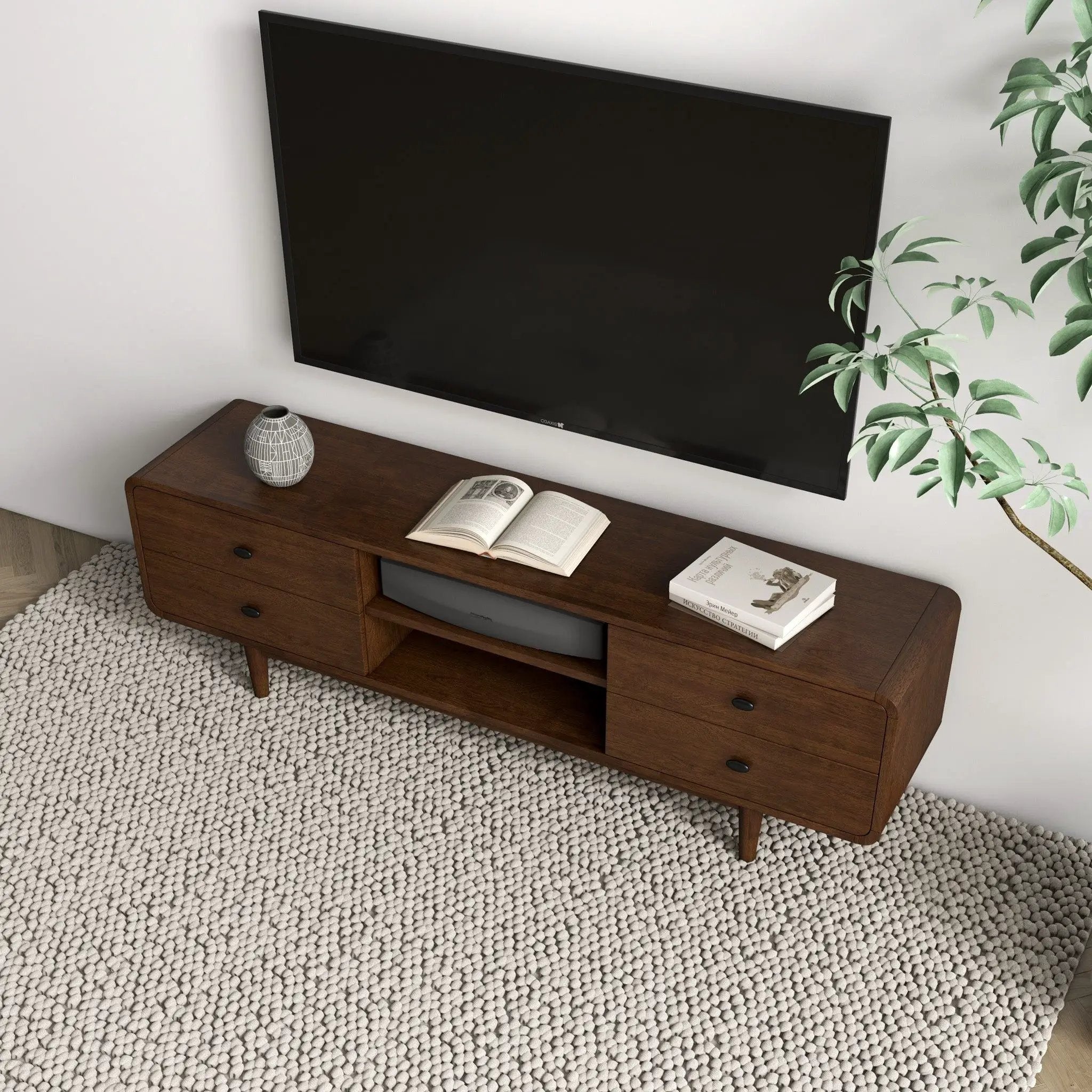 Alexa - TV Stand - Dark Brown / Wood by HouseOfZazla