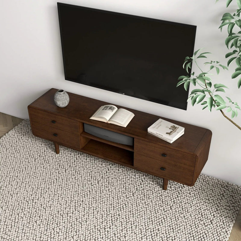 Alexa - TV Stand - Dark Brown / Wood by HouseOfZazla