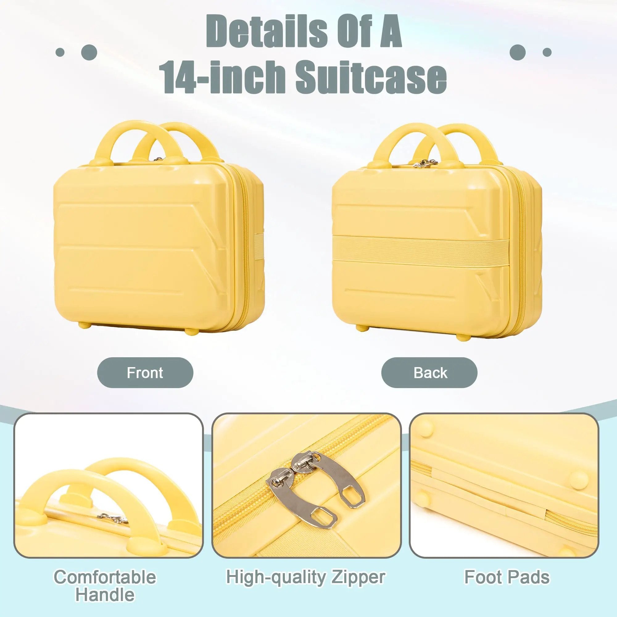 14'/20' 2-Piece ABS Spinner Wheel Luggage Set with Combination Lock by HouseOfZazla