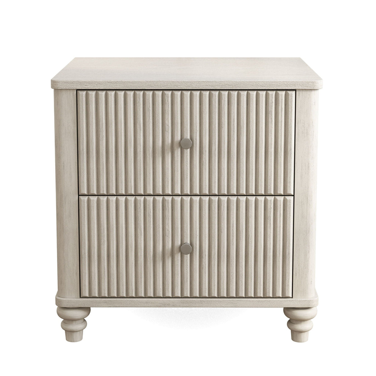 Fluted Nightstand with 3 Drawers - Set of 2 - Dark Brown or Beige, photo 2 of 21