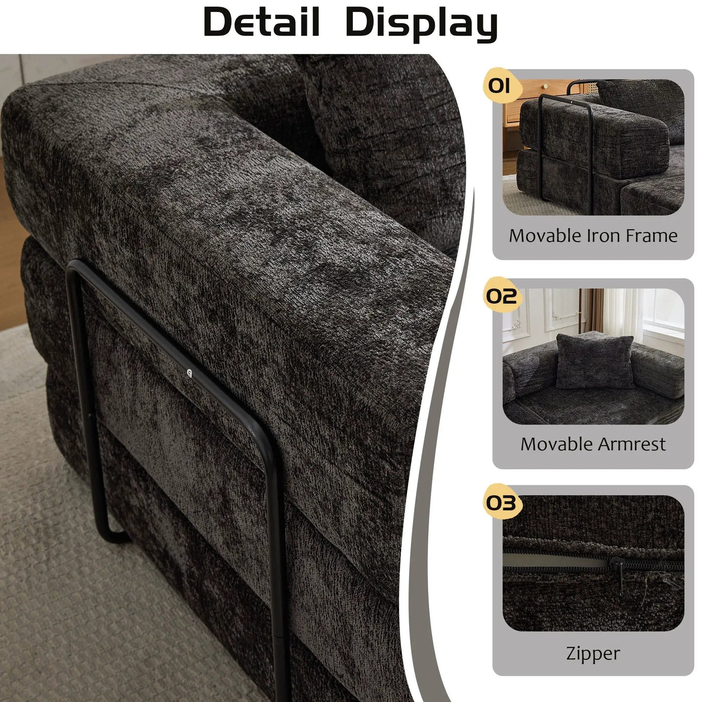 Convertible Floor Sofa Bed, Boneless Modular Sectional Sofa For Living Room by HouseOfZazla