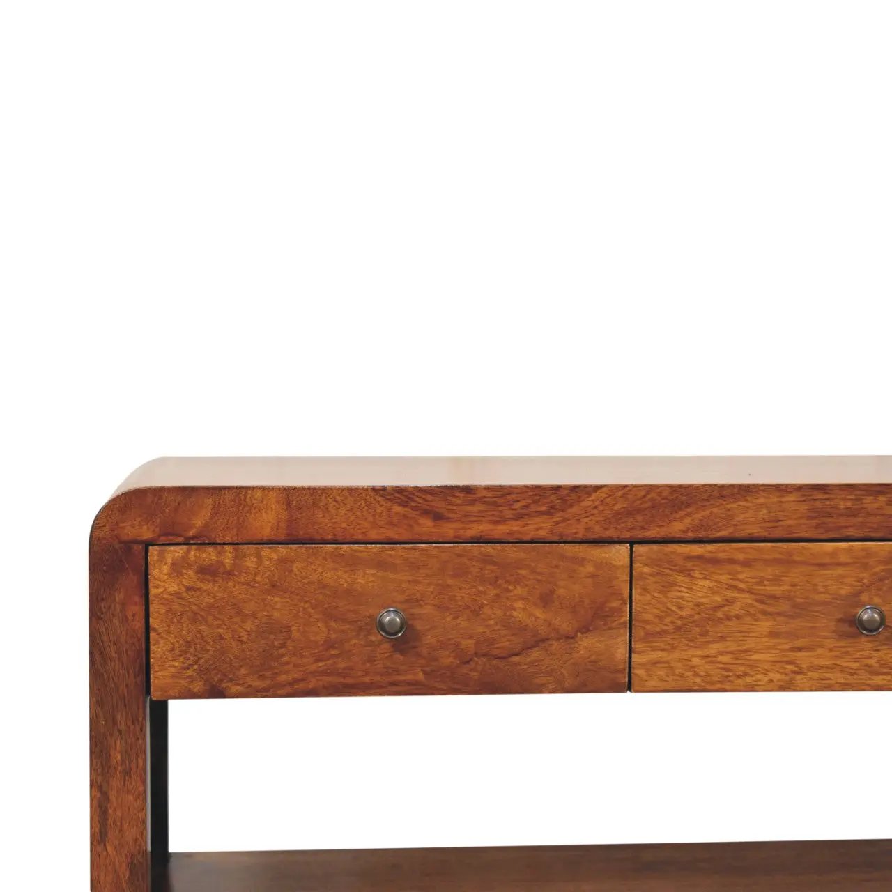 Solid Wood Aspen Media Unit, 3-Drawers, Open Slot, Chestnut by HouseOfZazla