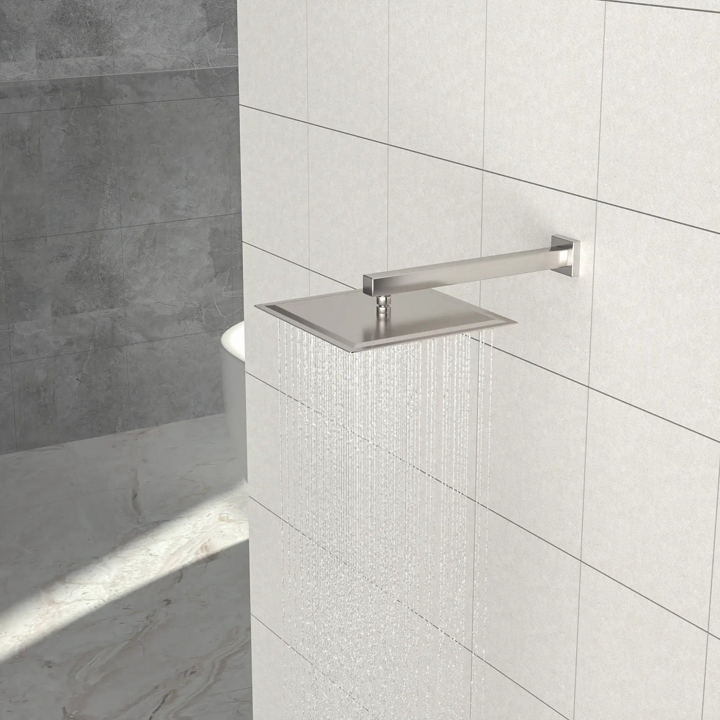 Ultra Thin Square Rainfall Shower Head Stainless Steel, Wall Or Ceiling Mount by HouseOfZazla