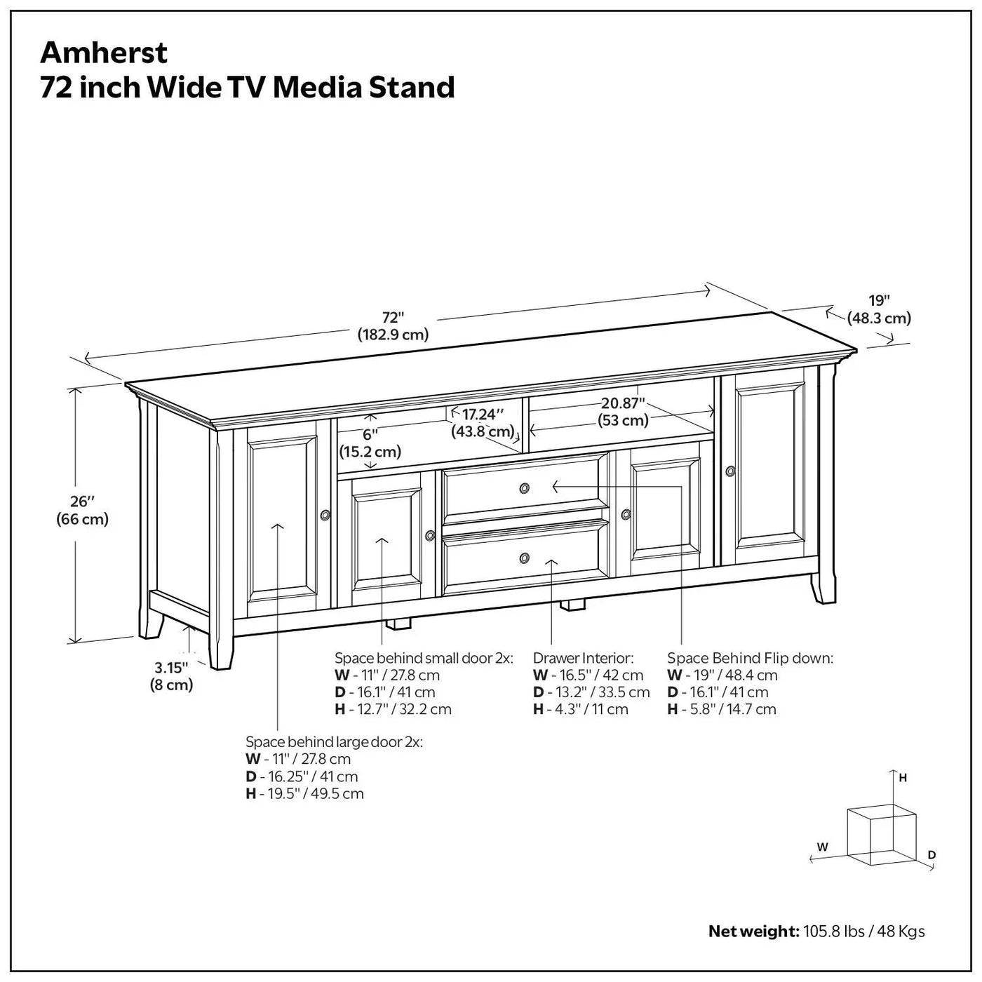 Amherst - Handcrafted Wide TV Media Stand by HouseOfZazla