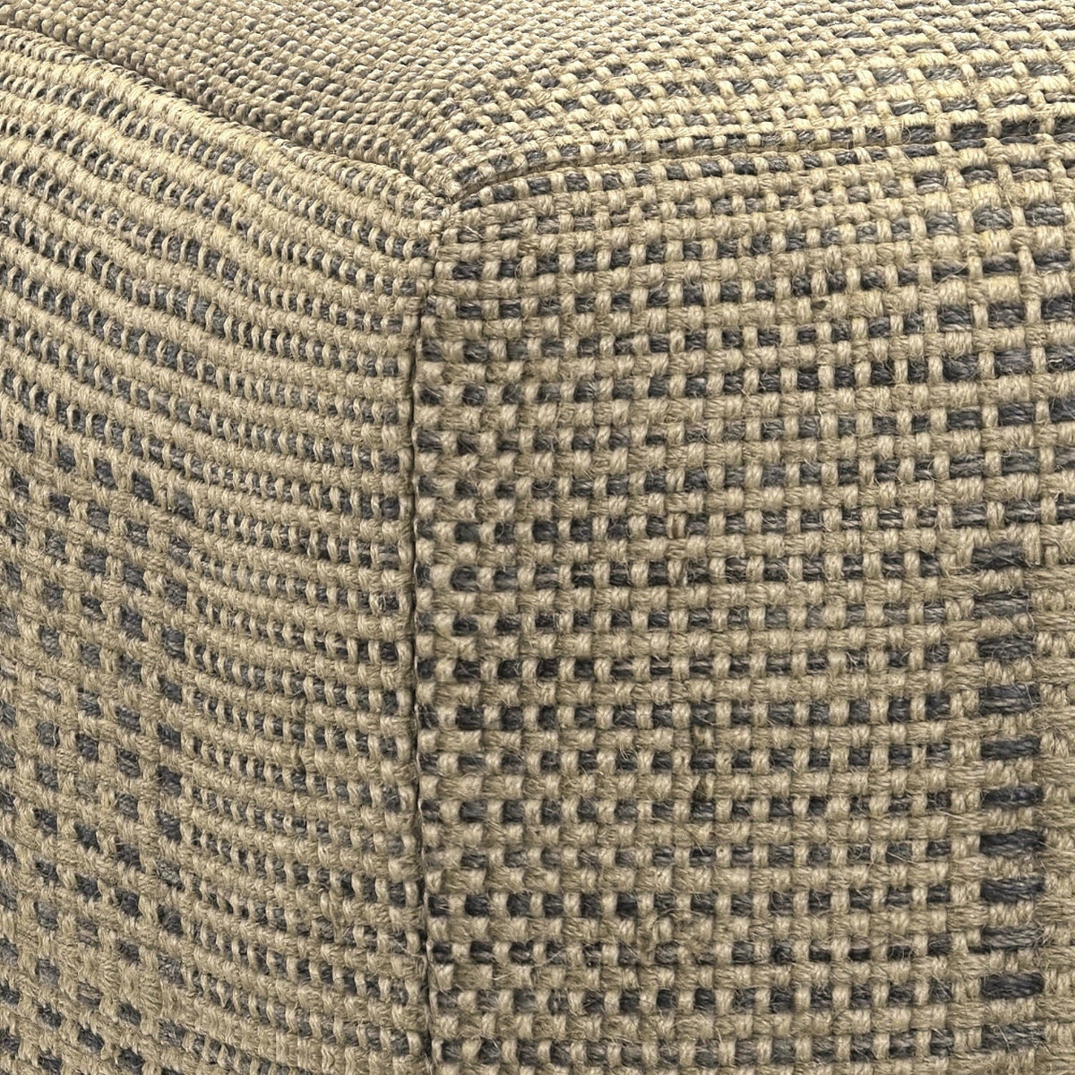 Square Woven Pouf with Dense Polystyrene Filling - Natural, photo 4 of 7