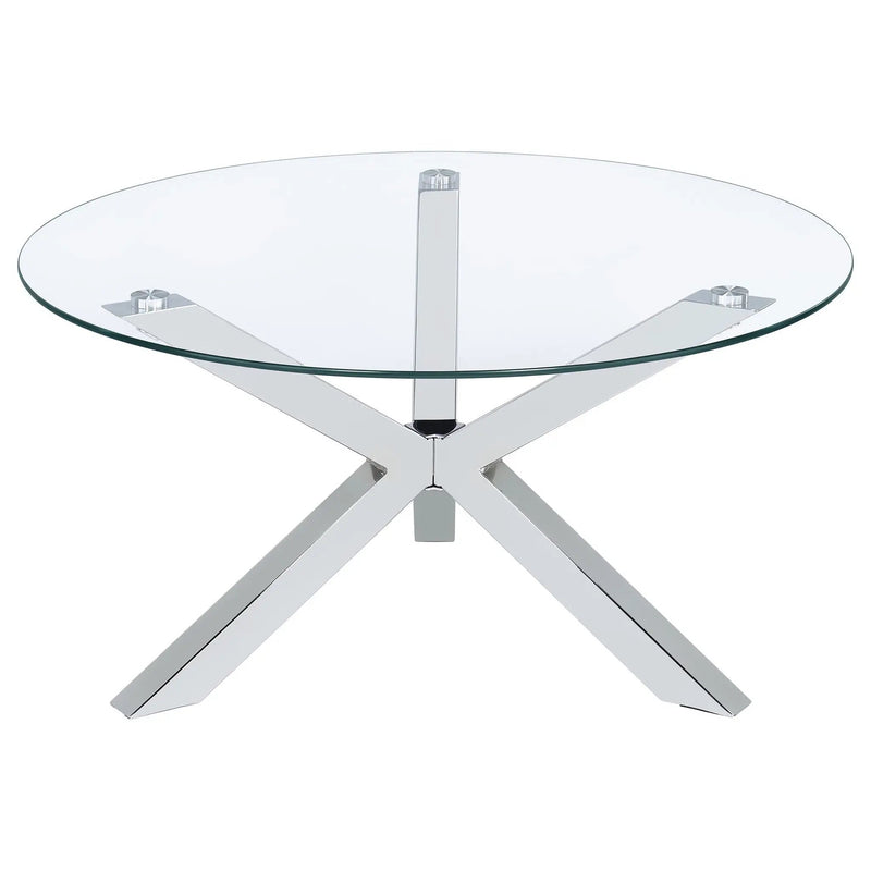 Kenzie 2-piece Round Coffee and End Table Set Chrome by Unique Piece Furniture