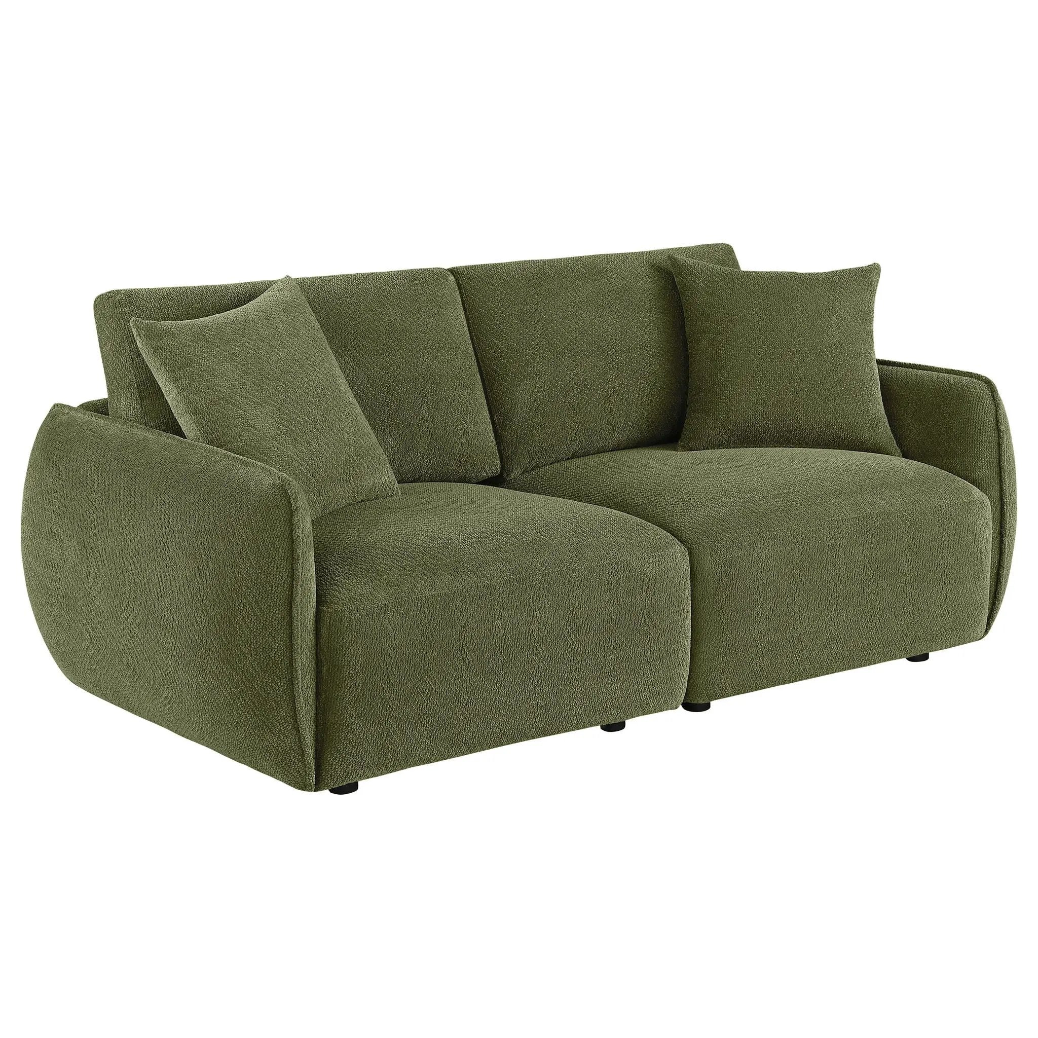 Elysia Chenille Upholstered Modular Lounge Loveseat Green by Unique Piece Furniture