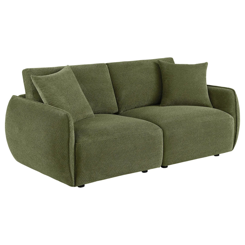 Elysia Chenille Upholstered Modular Lounge Loveseat Green by Unique Piece Furniture