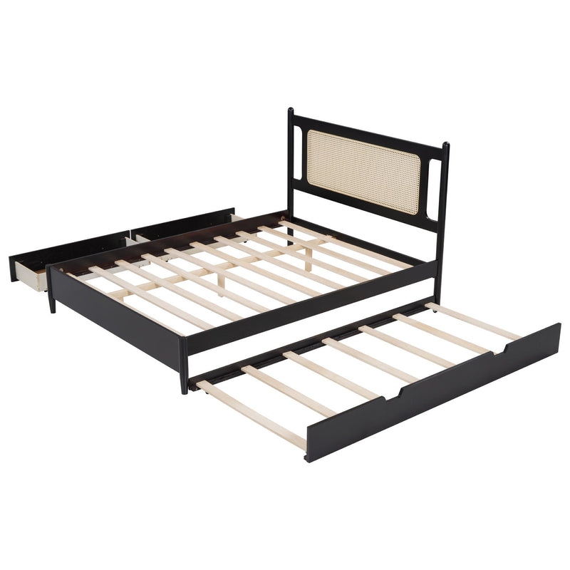Platform Bed With 2 Big Drawers & Trundle by HouseOfZazla