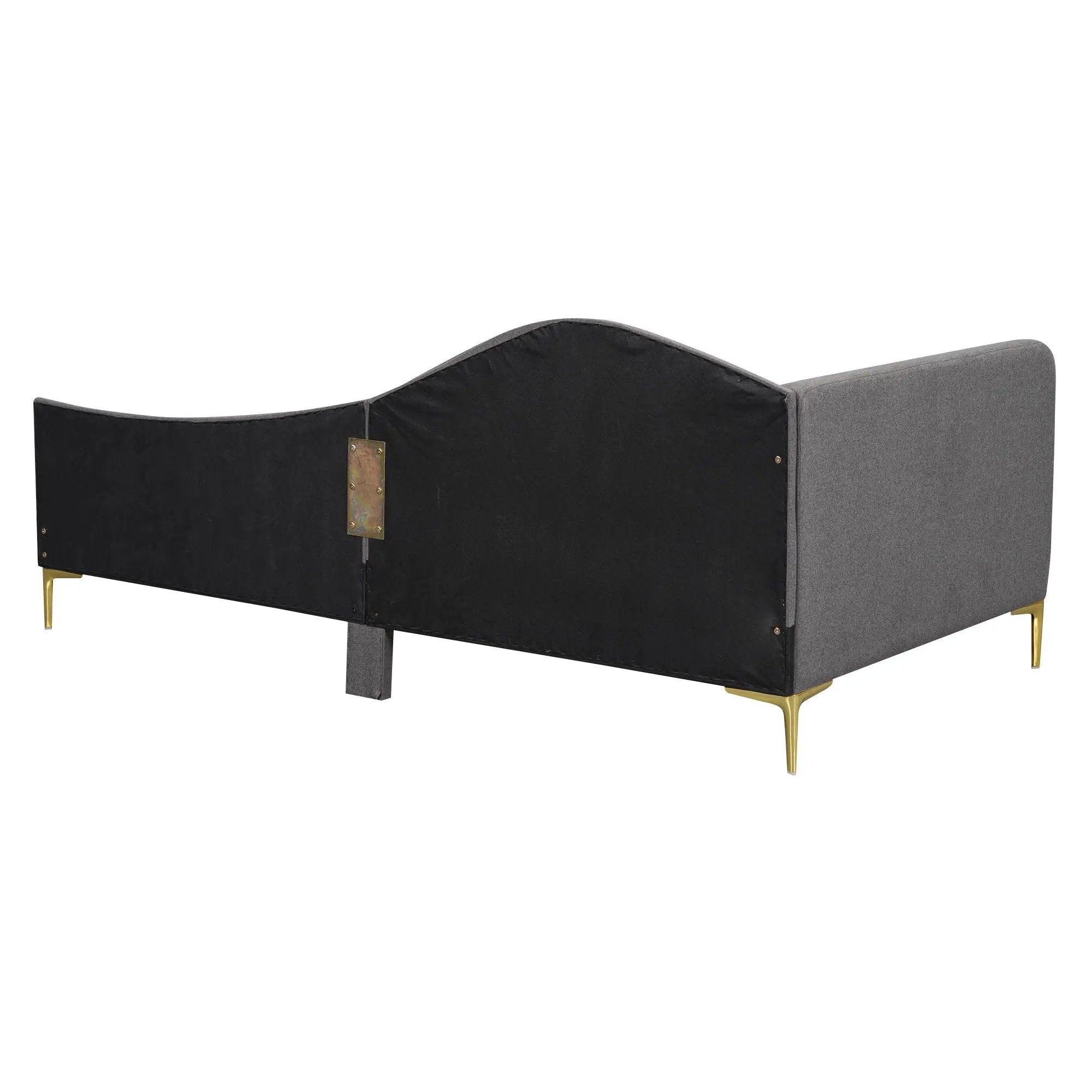 Upholstered Daybed With Headboard And Armrest, Support Legs by HouseOfZazla