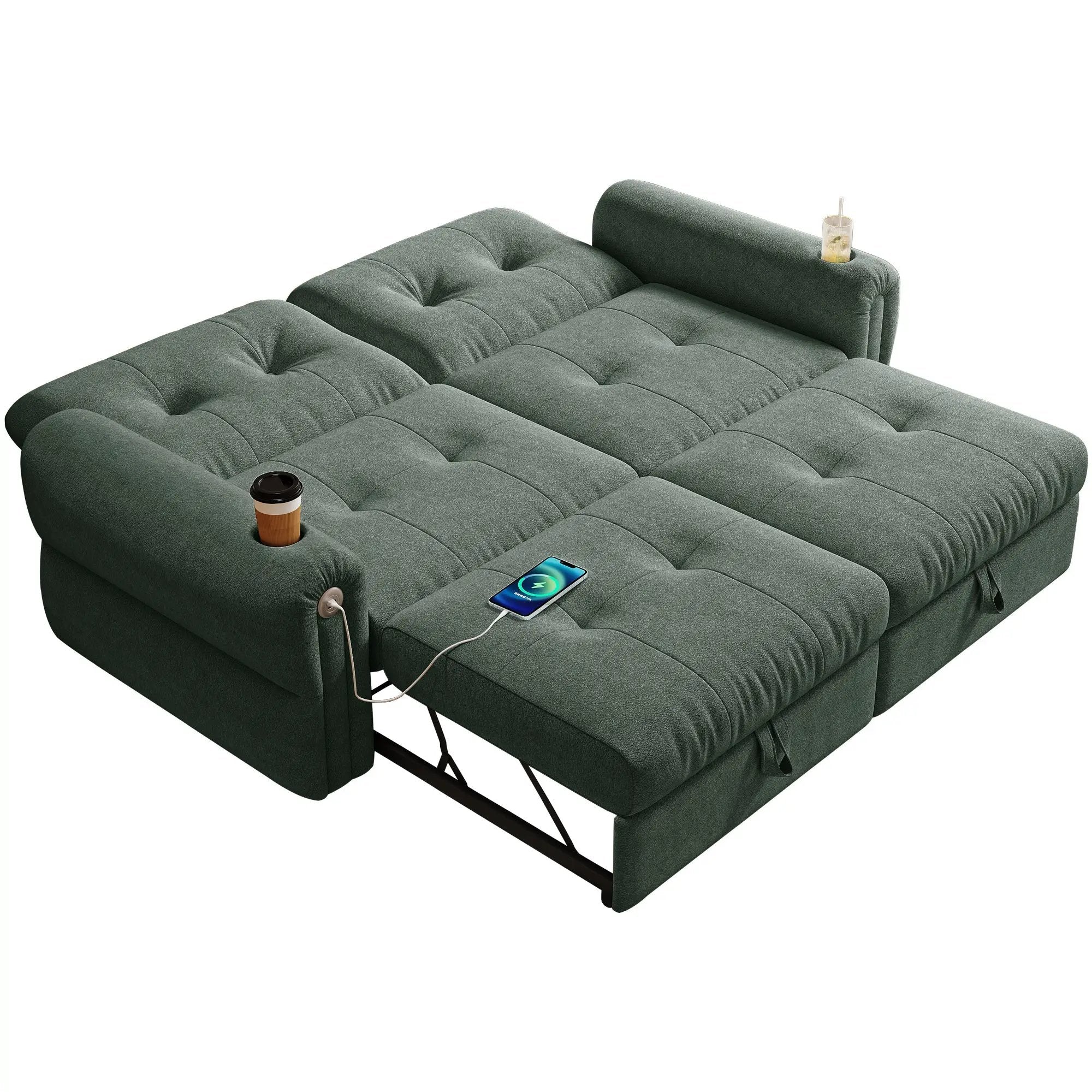 Chenille Convertible Sofa Bed by HouseOfZazla