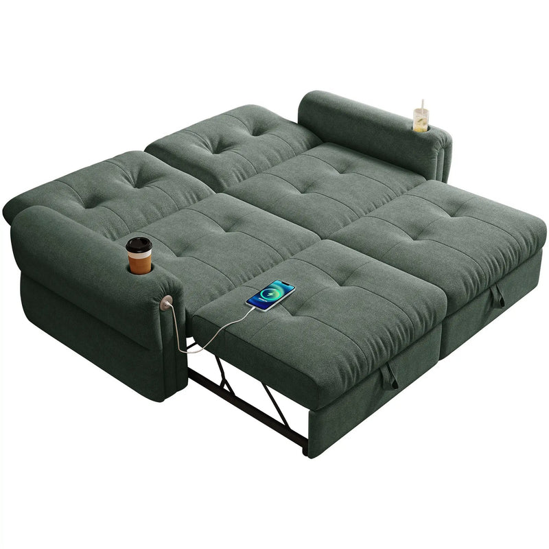 Chenille Convertible Sofa Bed by HouseOfZazla