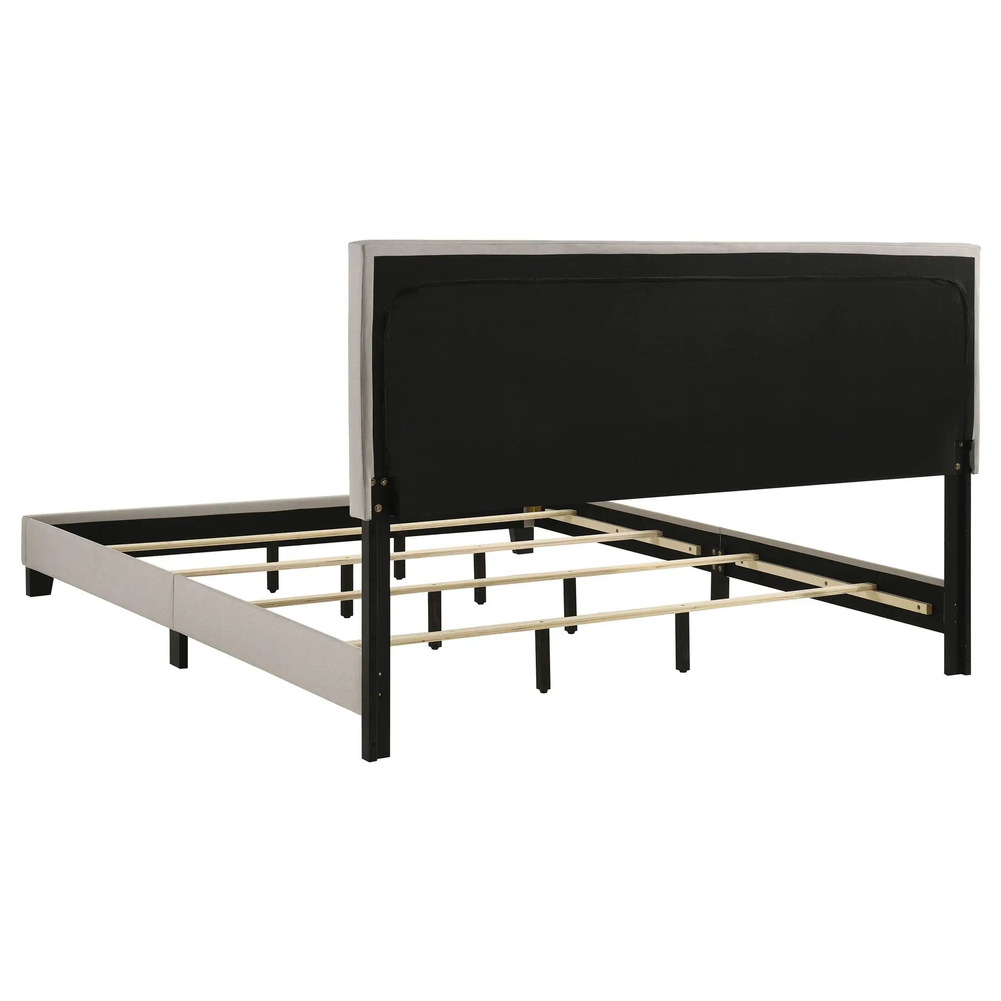 Boyd Upholstered California King Panel Bed Ivory by Unique Piece Furniture