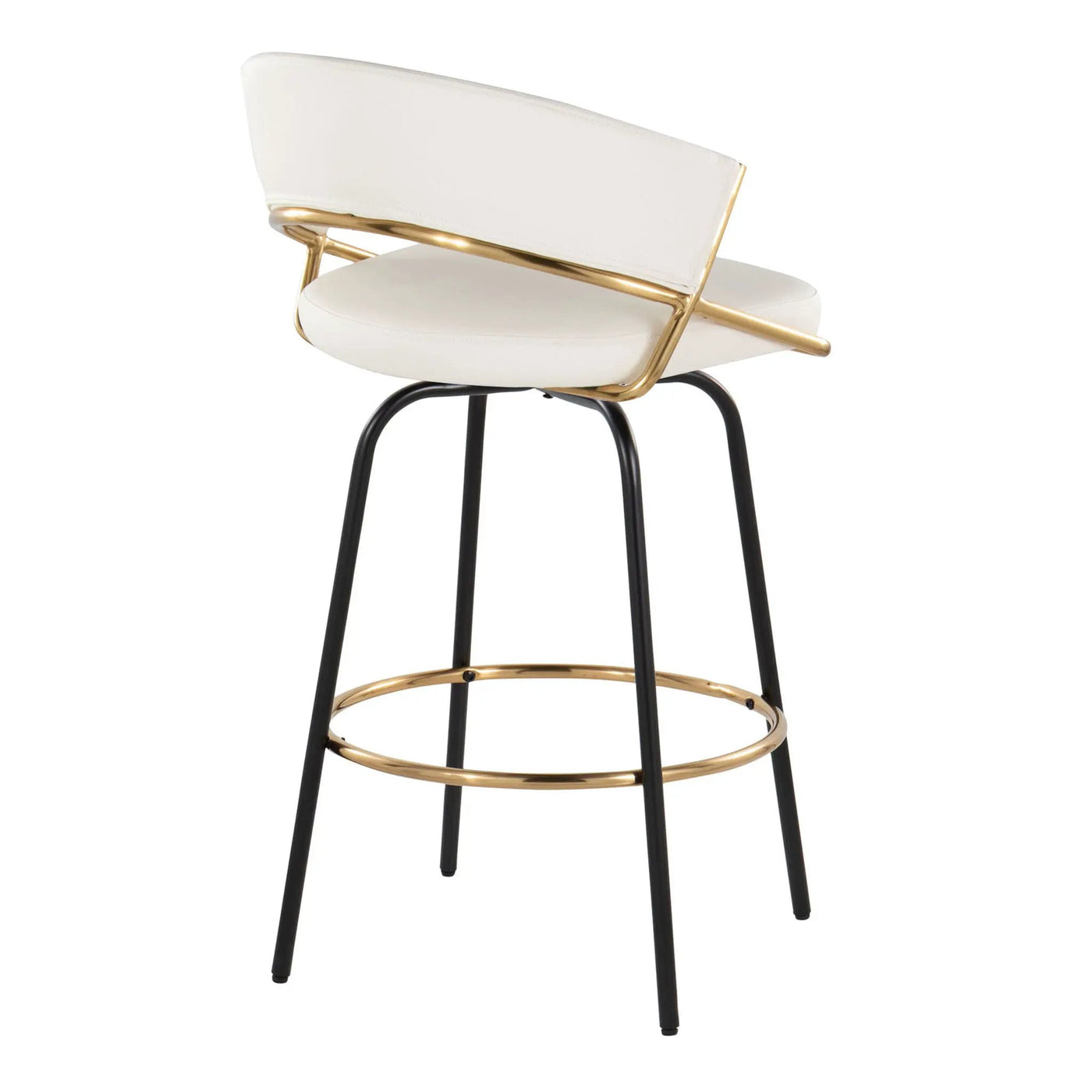 Jie - Fixed Height Contemporary Counter Stool With Swivel Round Footrest (Set of 2) by HouseOfZazla