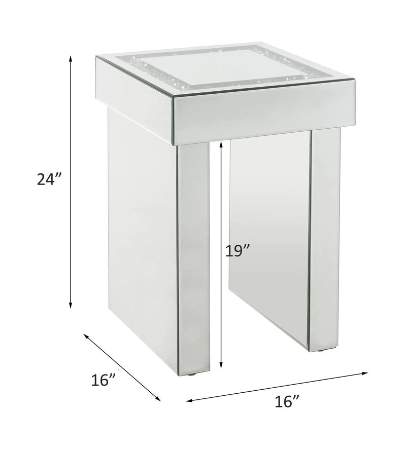 Noralie - 16" End Table With Faux Diamonds - Mirrored by Unique Piece Furniture