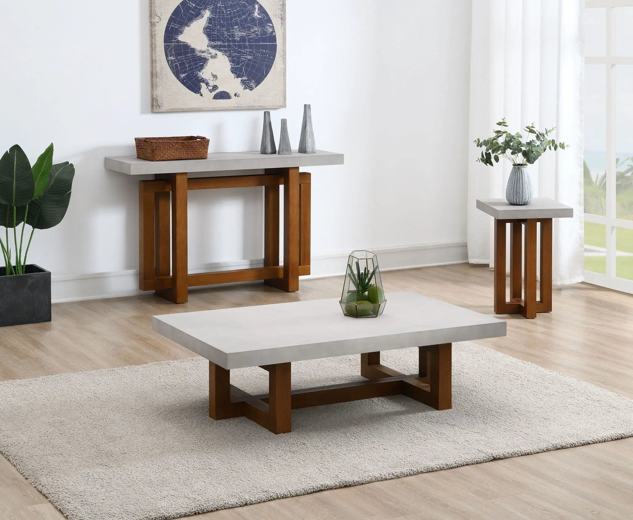 Keven - Faux Concrete Top Table by Unique Piece Furniture