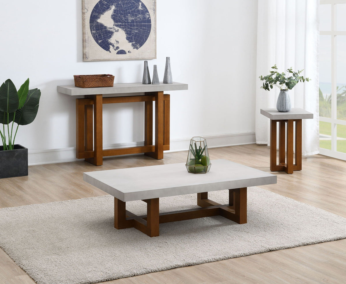 Keven Faux Concrete Top Table with Faux Concrete Surface - Gray, photo 7 of 12