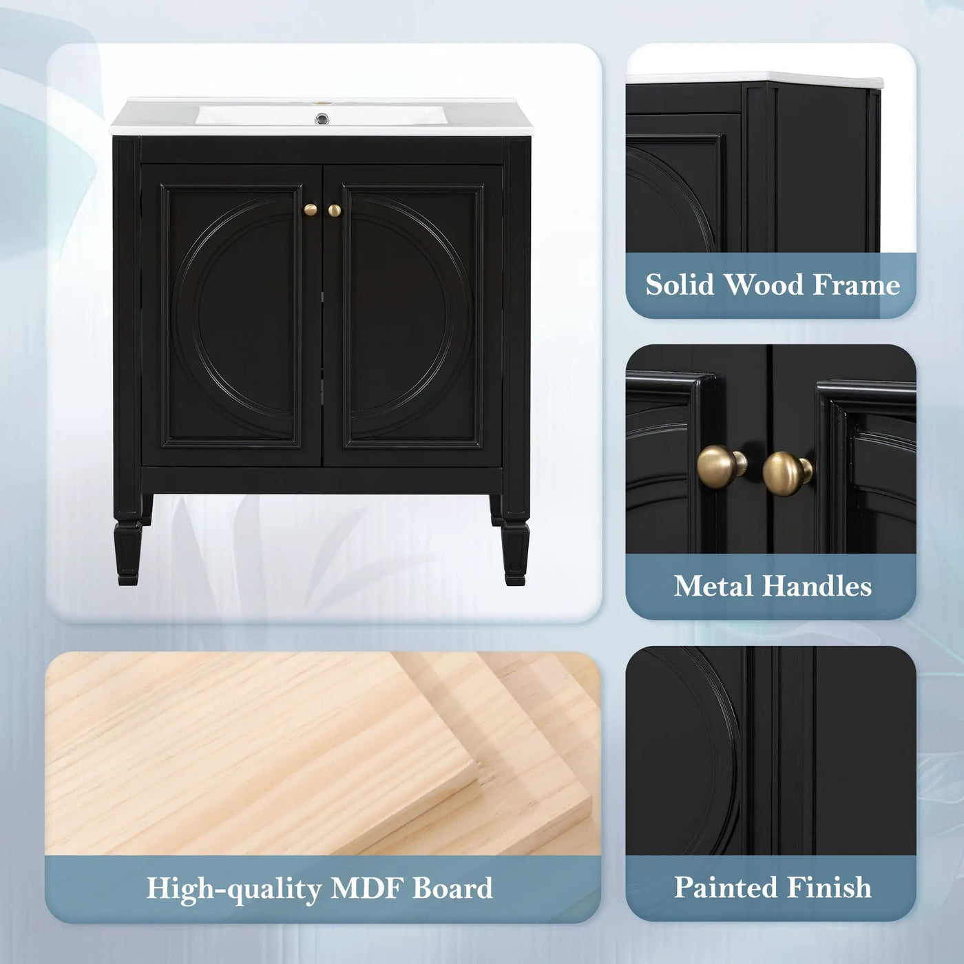 Double Sink Bathroom Vanity Set with Wall Mount Mirror Cabinet by HouseOfZazla