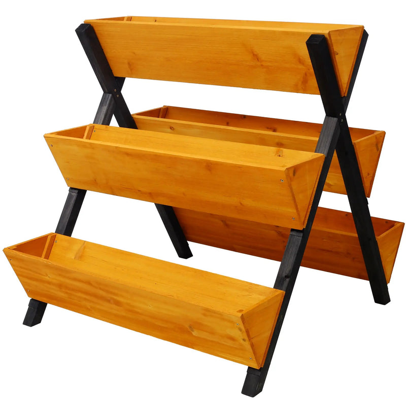 3 Tiers Wooden Vertical Raised Garden Bed with Legs by HouseOfZazla