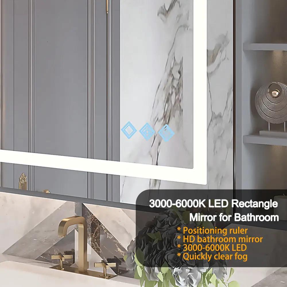 3000-6000K LED Bathroom Mirror With Lights, Anti-Fog Dimmable Lighted Wall Mounted Vanity Mirror Master Bath Modern Makeup (Only Mirrors, Not Cabinets) Horizontal & Vertical by HouseOfZazla