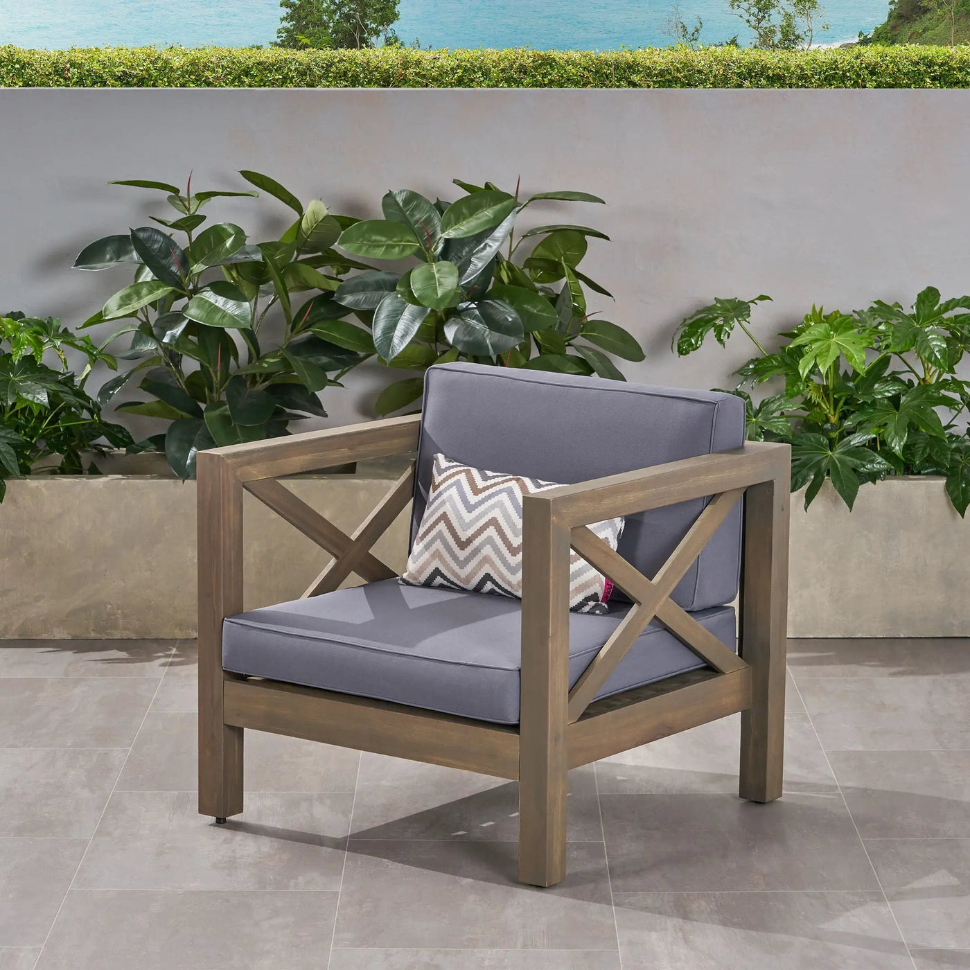 Brava Mid-Century Modern Club Chair with Water Resistant Cushions by HouseOfZazla
