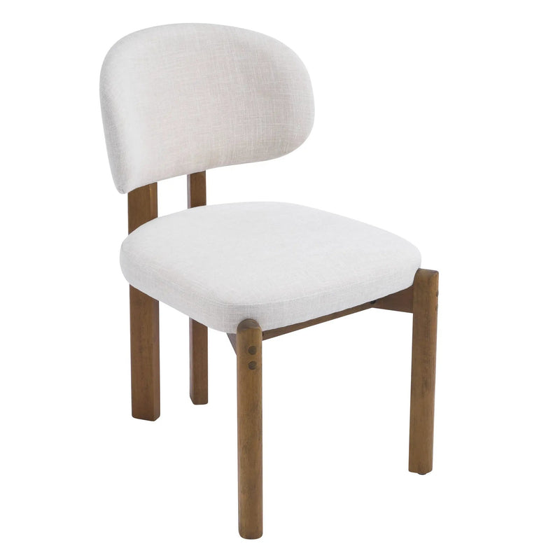 Beige Upholstered Mid-Century Dining Chair by HouseOfZazla